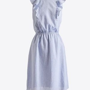 jcrew seersucker blue and white sundress